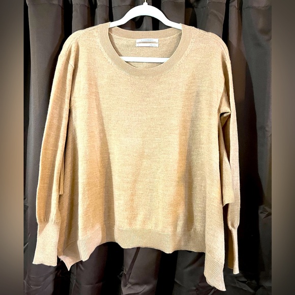 Ladies Anthropologie sweater, Size Small, Tan, 100% Merino Wool, so cute - Picture 1 of 4